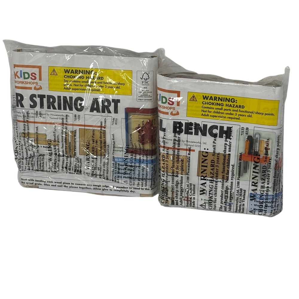 Home Depot Kids Workshop Kits Lot Star String Art & Tool Bench DIY Wood Crafts